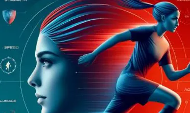 An AI-generated woman soccer player from the Change the Game campaign