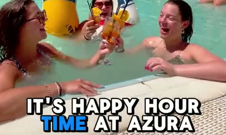 Azura TikTok video, happy hour