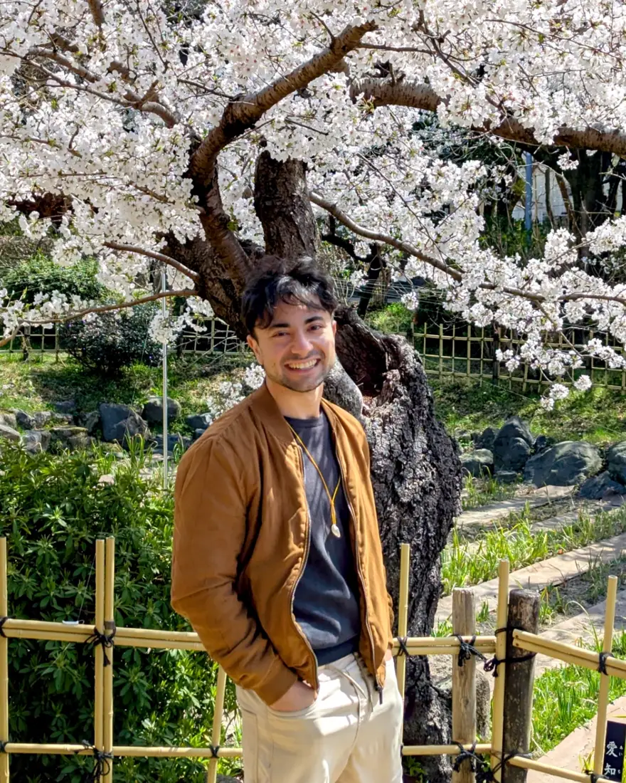 Daniele under the cherry blossom, Japan