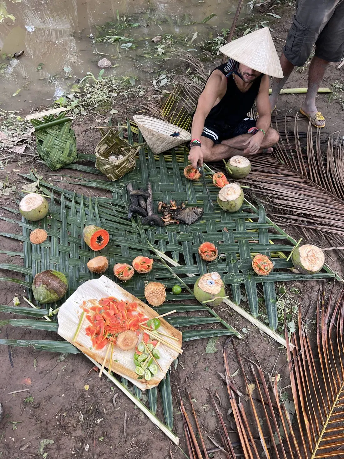 Lunch, laid out on the ground