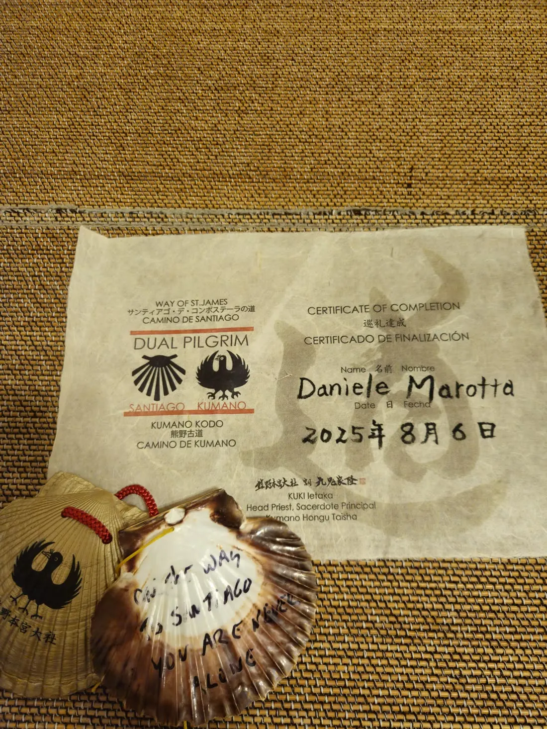 The certificate, and the shell