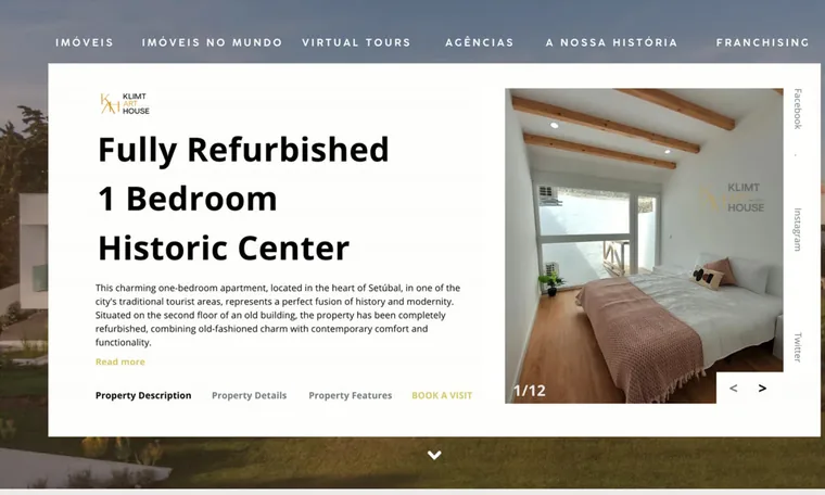 The landing page proposed for the Setúbal apartment